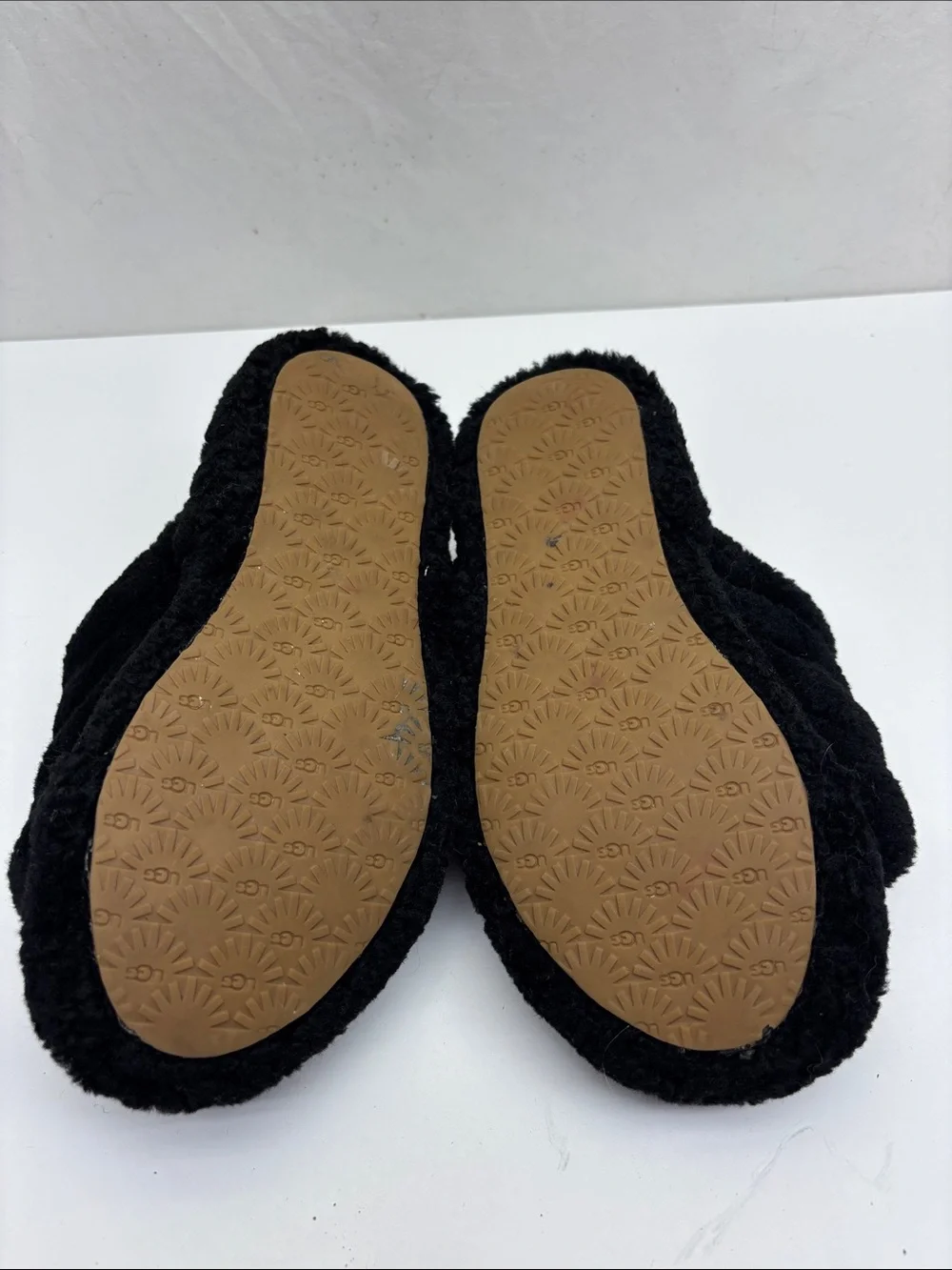 UGG Kids Black Fuzzy Slide Sandals, SZ 13 for little girl, box 12